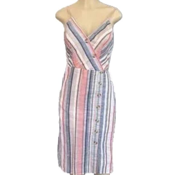 Express size M linen blend pastel colored midi sundress - Picture 3 of 5